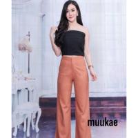 ราคา กางเกงผ้าลินินสีน้ำตาลอิฐ (1688679840)