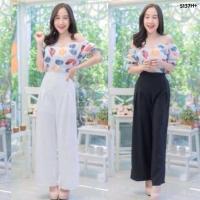 ราคา New Set เซต 2 ชิ้น เสื้อพิมพ์ลายเปลือกหอย งานผ้าชีฟอง+ กางเกงทรงเอวสูง ขายาว คุ้มเกินราคาแพทเทิลเป๊ะ ผ้าซาร่าเ (12743111296)