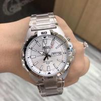 ราคา New!! นาฬิกา Casio รุ่น MTP-E203D-7AV นาฬิกาผุ้ชายสายแสตนเลส หน้าปัดขาว มั่นใจ ของแท้ 100% รับประกันสินค้า 1ปีเต็ม (4907882659)