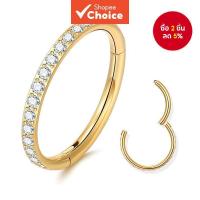 ราคา G23 Titanium Septum Clicker แหวน CZ Hypoallergenic Haded Hoop Body เครื่องประดับสําหรับเจาะ (24572718093)