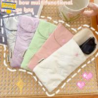 ราคา กระเป๋าเก็บของโพลีเอสเตอร์เคลือบเงา | กระเป๋าจัดระเบียบโบว์น่ารักที่มีการปิดสแน็ป | อเนกประสงค์ป้องกันน้ําสําหรับเครื่องเขียนเครื่องสําอาง 5 สี 1/2/5 ชิ้น (45951890660)