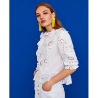 ราคา ZARA x cotton x M ลูกไม้ฉลุ สวยมาก งานหายาก อก 38 ยาว 20 Tag ตัด Code: 1102(7) (22574137096)