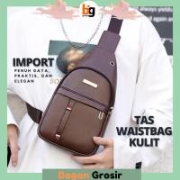 ราคา BG กระเป๋าคาดเอวหนังกันน้ําสําหรับผู้ชายนําเข้า Pu Sling Bag T198 (42854687628)