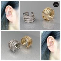 ราคา Ear Cuffงานเพชร 2 แถวสลับเพชรไขว้ (1 ชิ้น) (11200321932)
