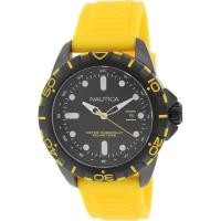 ราคา Nautica นาฬิกาข้อมือชาย Analog Display Watch with Black Case and Yellow Band N11617G (578547947)