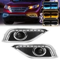 ราคา 3 สี LED รถ DRL สําหรับ Honda CRV CR-V 2012 2013 2014 ขับรถไฟวิ่งกลางวันพร้อมไฟเลี้ยวหมอกโคมไฟรีเลย์ Daylight (28814285139)