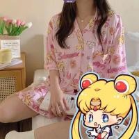 ราคา ใหม่ ชุดนอนแขนสั้น ลายการ์ตูนเซเลอร์มูนน่ารัก สไตล์ญี่ปุ่น เหมาะกับฤดูร้อน สําหรับผู้หญิง [BL] (25772487275)