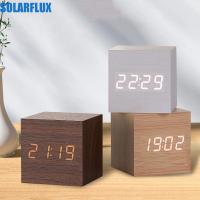 ราคา Solarflux นาฬิกาปลุก LED ดิจิตอล, นาฬิกาเรืองแสงไม้สี่เหลี่ยม, อุปกรณ์ตกแต่ง Retro USB/AAA ขับเคลื่อนนาฬิกาตั้งโต๊ะอิเล็กทรอนิกส์เด็กนักเรียน (28224246413)