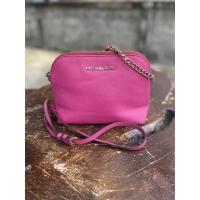 ราคา ไมเคิลคอร์ โดม ชมพู ซาฟิโน่ มือ2 แท้ Michael Kors Dome Saffiano Leather Crossbody - 32H4SCPC7L (3844361722)