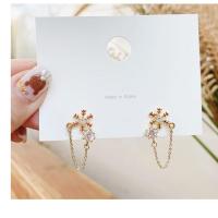 ราคา ต่างหูเกล็ดหิมะผู้หญิงเงินแท้ ส925 เกาหลี (24377933363)