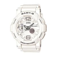 ราคา Casio Baby-G นาฬิกาข้อมือผู้หญิง สายเรซิ่น รุ่น BGA-180-7B1 - สีขาว (446043376)