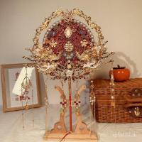 ราคา พัดลมทําด้วยมือสําเร็จรูปแพคเกจวัสดุงานแต่งงาน Xiuhe พัดลมเจ้าสาวพัดลมอุตสาหกรรมหนักสองด้านสีแดง Xi S87Y (28143781229)