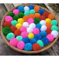 ราคา ปอมปอมไหมพรม ปอมปอมตกแต่ง ปอมปอมลูกใหญ่ ขนาด 6 cm (แพค 10 ลูก) (17098584352)