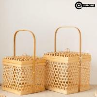 ราคา ชะลอมปิ่นโต ปิ่นโตสานทรงกลม ทรงสี่เหลี่ยม ทรงหกเหลี่ยม ไม้ไผ่สานธรรมชาติ ไม่รวมโบว์ตกแต่ง งานแฮนด์เมดจากกลุ่มชุมชน (29318471350)