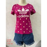 ราคา Adidas top t shirt เสื้อยืดผู้หญิงสีชมพู ไซส์ S (53452349774)
