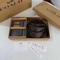ราคา พร้อมส่ง Set เข็มขัดผู้ชาย CoAcH สีน้ำตาล ใช้ได้2ด้าน ของขวัญ สุดคุ้ม (40668486812)