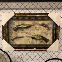 ราคา กรอบรูปปืนโบราณ โมเดลปืนโบราณ สำหรับตกแต่งผนังบ้าน สไตล์วินเทจ (กลาง) Gun Display Frame (7542968041)