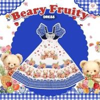 ราคา (มี3XL) Beary Fruity Dress เดรสยาวผ้าเปเป้พิมพ์ลาย อกแต่งอะไหล่ลูกไม้ทรงโบว์ ตัดต่อผ้ายีนส์ แขนตุ๊กตาแต่งระบาย (26061421510)