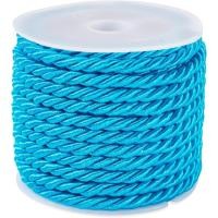 ราคา Elecrelive 5.47 หลา Twisted สายไฟ Trim 3 มม.สีฟ้าผ้าไหมเชือก 3 ชั้นโพลีเอสเตอร์ผ้าไหม Twisted Twine ด้ายประดับด้วยลูกปัดสําหรับ Macrame สร้อยข้อมือผ้าม่านเครื่องแต่งกายคริสต์มาส Ornamen (52602275595)