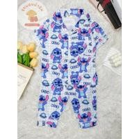 ราคา #ชุดนอนเด็ก#ผ้าคอตตอลแบบนิ่มยืด#ชุดนอนเสื้อเเขนสั้นกางเกงขายาว#มีลาย#คริสมาส#CRISTMAS# คริสต์มาส#ไดโนเสาร์#รถ#สติช#2-6ปี (24802618096)
