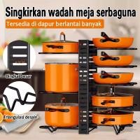 ราคา ชั้นวางจานใต้ชั้นวางหม้อ 8 ชั้นวางห้องครัวฝาหม้อ ตุลย์ เหล็กกระทะชั้นวาง (48501932922)