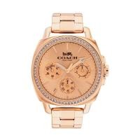 ราคา Coach 14503131 Boyfriend Multi-Function Rose Gold-Tone Glitz Watch (25378555892)
