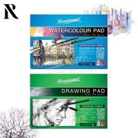 ราคา สมุดวาดเขียนร้อยปอนด์ A4 ตราเรนาซองส์ Renaissance สีฟ้าแบบหยาบ R.105 / สีเขียวแบบเรียบ R.205 (10603891191)