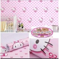 ราคา #008 ลดราคารีบซื้อก่อนหมด wallpaper วอลเปเปอร์ติดผนังคิตตี้สีชมพูขนาด45*100CM วอลเปเปอร์ สติกเกอร์ติดผนัง กาวในตัว (6818552164)