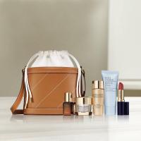 ราคา กระเป๋า Estee แท้ สีน้ำตาลอ่อน มีถุงภายใน และสายสะพาย (20977237188)