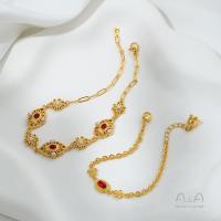 ราคา ร้านทองสไตล์เดียวกันทรายทองวิธีโบราณลูกไม้ดอกไม้สร้อยข้อมือ เฟิงซี ฝังสร้อยข้อมือมุกทับทิมเลียนแบบเครื่องประดับ (57903070385)