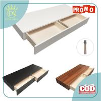 ราคา ชั้นวางของไม้ชั้นวางของติดผนังลิ้นชักประตูคู่ / ชั้นวางของ 2 ลิ้นชักสไตล์มินิมอล [60x20ซม.] (52551772342)