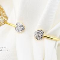 ราคา กำไลข้อมือเพชรcz ดีไซน์หัวใจฝังเพชร งานหุ้มทอง5ไม (995352134)