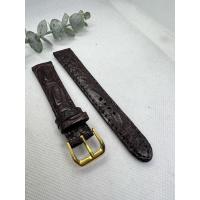ราคา ขายสายนาฬิกาหนังจระเข้แท้สีน้ำตาลส่วนกระดูกขนาด 18 มิลแถม buckle (16456832541)
