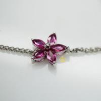 ราคา Jewchan สร้อยข้อมือเรือนเงินแท้ชุปทองคำขาวทับทิมสยามสีชมพูอมม่วง ความยาว 17ซม.ลดเพิ่มทักเเชทค่ะ (43401970460)