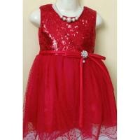 ราคา ชุดเดรสชีฟองสีแดงสดใส กระโปรงฟู (1748662747)