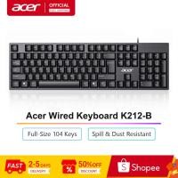 ราคา Acer คีย์บอร์ดแบบมีสาย USB K-212B เข้ากันได้กับคอมพิวเตอร์เดสก์ท็อปและแล็ปท็อป, การออกแบบตามหลักสรีรศาสตร์, กันน้ํากระเซ็นและกันฝุ่น (29002524192)