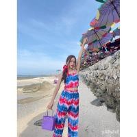 ราคา ชุดเซตครอปสายเดี่ยวผูกโบว์ด้านหลัง ใส่คู่กับกางเกงขากระบอก ลายมัดย้อม (เซตมัดย้อมใหม่) (9044447718)