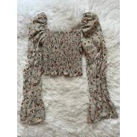 ราคา ครอปปาดไหล่ลายดอก อก-32 (22533215075)