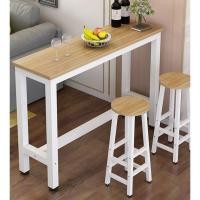 ราคา furnituredirect ชุดโต๊ะบาร์ พร้อมเก้าอี้2 ชิ้น ท๊อปไม้ โครงขาเหล็ก ขนาดโต๊ะ 120x30x100cm. 1331 (29229005183)