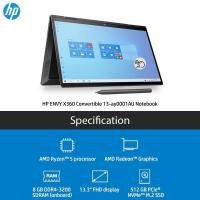 ราคา (ของใหม่แท้แถมเยอะส่งฟรีศูนย์ไทย 3 ปี)Notebook HP Envy X360 Convertible 13-ay0001AU (Nightfall Black) (8316801009)