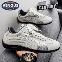 ราคา 【Venous】2025 รองเท้าสีขาวใหม่สำหรับผู้ชาย รองเท้าผู้ชายยางตัดต่ำสำหรับผู้ชาย (53551790652)