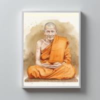 ราคา ภาพมงคล พระบูชา รูปหลวงปู่ศิลา สิริจันโท ภาพวาดหลวงพ่อพร้อมกรอบ 4x6 นิ้ว งานพิมพ์ศิลปะพุทธบูชา (43325065839)