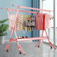 ราคา ราวแขวนผ้าในร่มแบบพับเก็บได้ระเบียงชั้นวางผ้านวม Double-Rod แขวนราวตากผ้า X-Shaped ชั้นพับ Cooling HCP3 (54403039838)