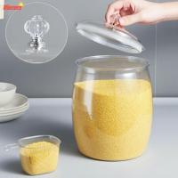 ราคา BLAZERS ถังโปร่งใส, โถกระป๋องเกรดอาหารปากกว้าง, ถังเก็บข้าวกันแมลงในครัวเรือนที่ทนทานในครัว (57200275113)