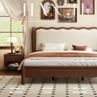 ราคา นอร์ดิกจีนห้องนอนเตียงคู่ย้อนยุคฝรั่งเศสเตียงเกาหลีถุงนุ่มคลื่นโบราณแต่งงานเตียงไม้เนื้อแข็งเตียงเตียงแสงหรูหรา xm5ก (53102407638)