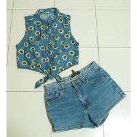 ราคา เสื้อเอวลอย ผูกเอว (385244196)