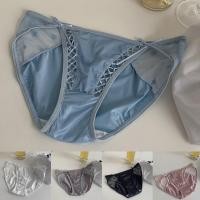 ราคา พร้อมสต็อกผู้หญิงกางเกงชั้นในลูกไม้ซาตินกางเกงเนียนชุดชั้นในเซ็กซี่เอวต่ําจีสตริงทอง (56202273517)