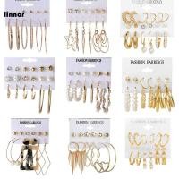 ราคา เครื่องประดับแฟชั่นสตรีต่างหูวงกลมยาวสไตล์โบฮีเมียน 6 คู่ (9781632346)