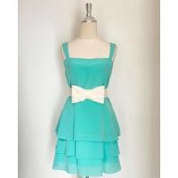 ราคา ชุดเดรสสั้นออกงานสีเขียวมิ้นท์+เข็มขัดโบว์ขาว (16404071875)