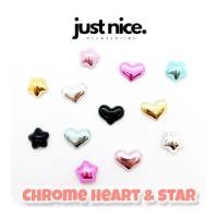 ราคา Just Nice CharmPop 3D Heart & Star Metal-Like Chrome Shoe Pin Button Charm for croc bag & skecher 金色爱 Star Dur รองเท้าตกแต่ง (28291738503)